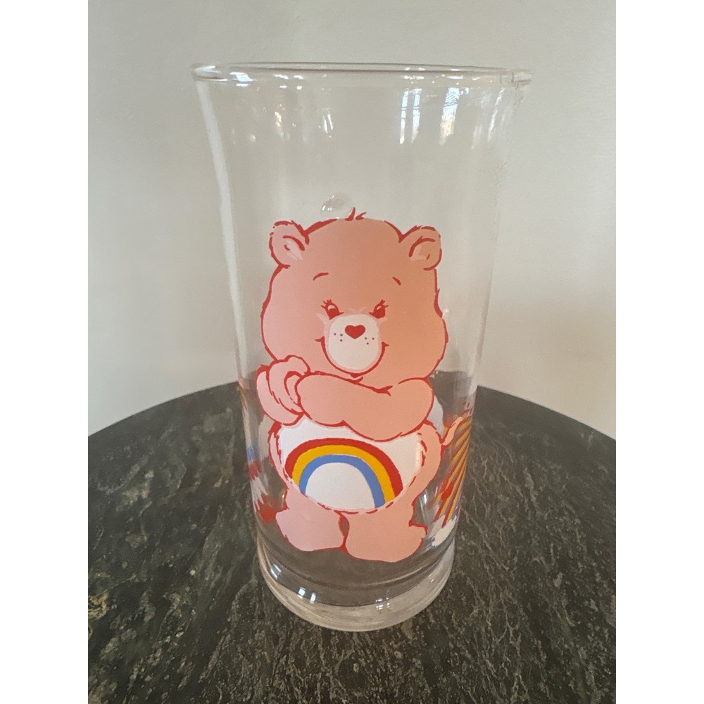 Vintage 1983 Care Bears Cheer Bear Pizza Hut‎ Collector Series Glass Tumbler